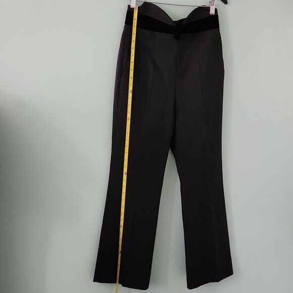 NWT RED VALENTINO Velvet-trimmed grain de poudre flared pants - Picture 13 of 15